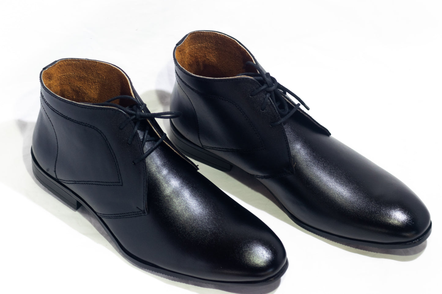 FRM01 - BLK | Premium Black Leather Chukka Boots