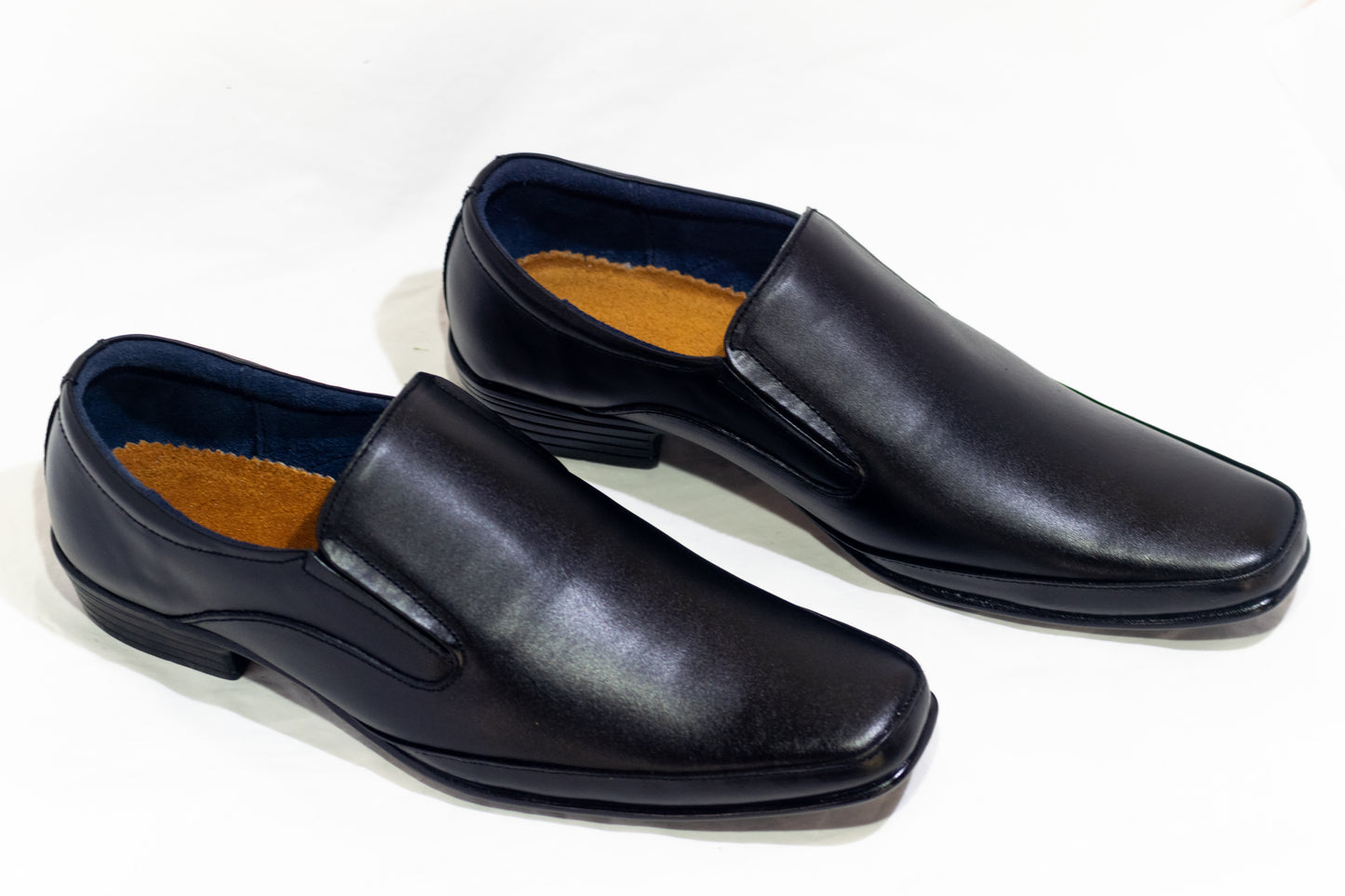 FRM05 - BLK | Sleek Black Leather Slip-On Dress Shoes